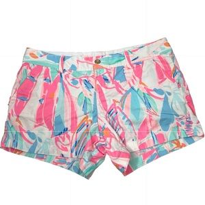 Lilly‎ Pulitzer Women’s The Callahan Short Out to Sea Size 16 Pink Blue White